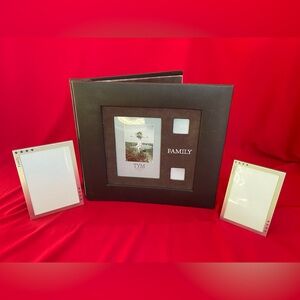 3-pc "Family" themed album-scrapbook and picture frames